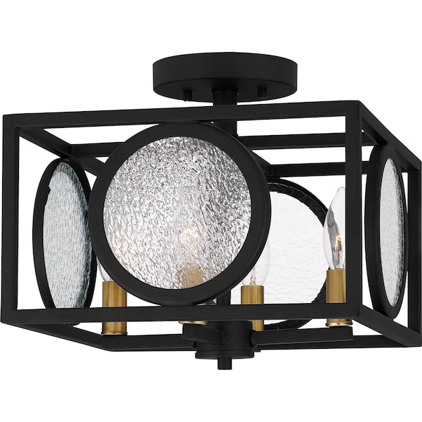 Quoizel Chalamont Semi Flush 4 Lights Earth Black CHT1712EK - main